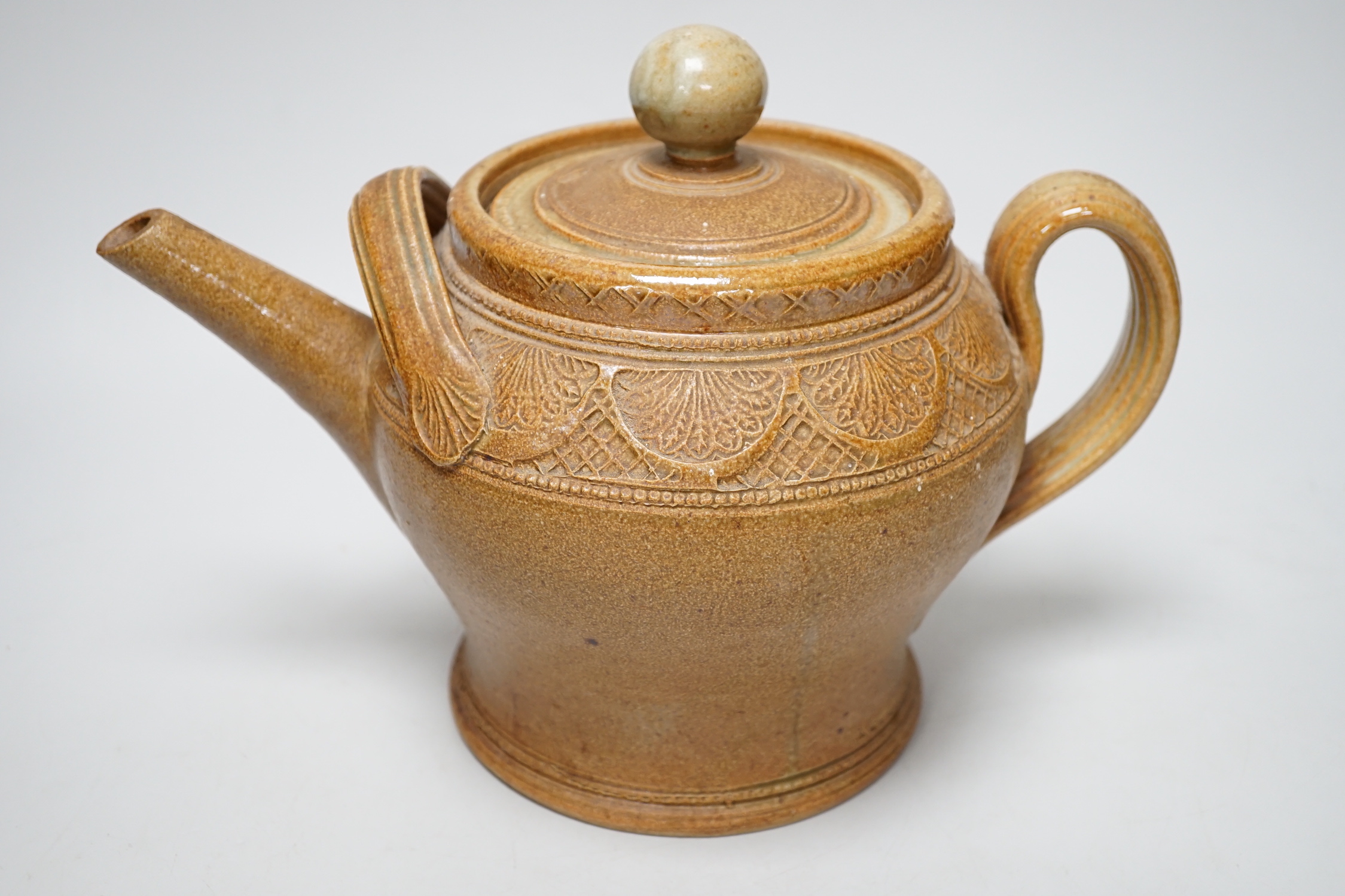 A & J Young, Gresham large stoneware studio teapot and cover, 30cm wide x 21.5cm high